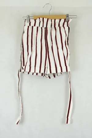 Bardot Striped Red,Black And White Shorts 6