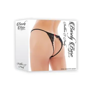 Barely Bare Buttless V Panty Black O/S