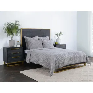 Bari Velvet Quilt, Gray