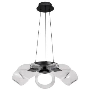 Barnett 21" 6 Lights LED Chandelier, Matte Black Finish