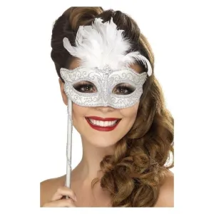 Baroque Fantasy Eyemask Adult Silver Handle