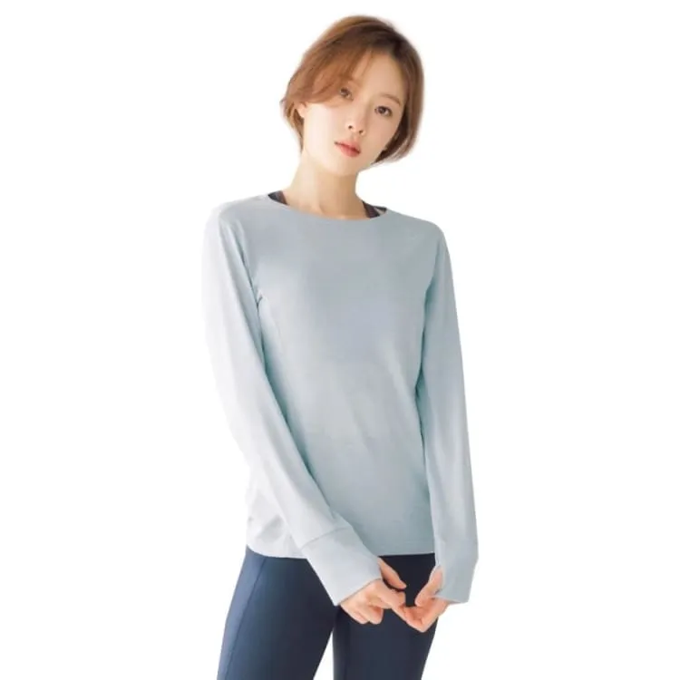 Barrel Fit Womens Easy L/S Tee-SKYBLUE