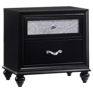 Barzini 2-Drawer Nightstand Black