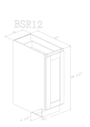 Base 12" - Pure Black 12 Inches Spice Base Cabinet