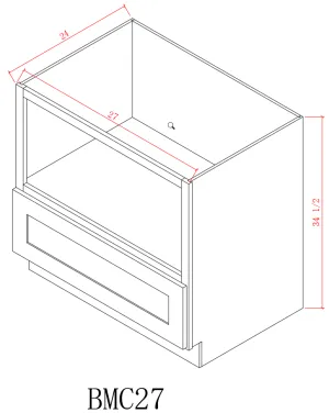 Base 27" - Pure Black 27 Inches Base Microwave Cabinet/27"