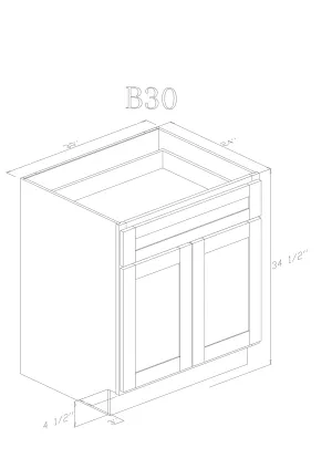 Base 30" - Pure Black 30 Inches Base Cabinet /30"