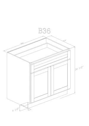 Base 36" - Pure Black 36 Inches Base Cabinet/36"