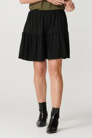 Basic soft mini skirt - Black