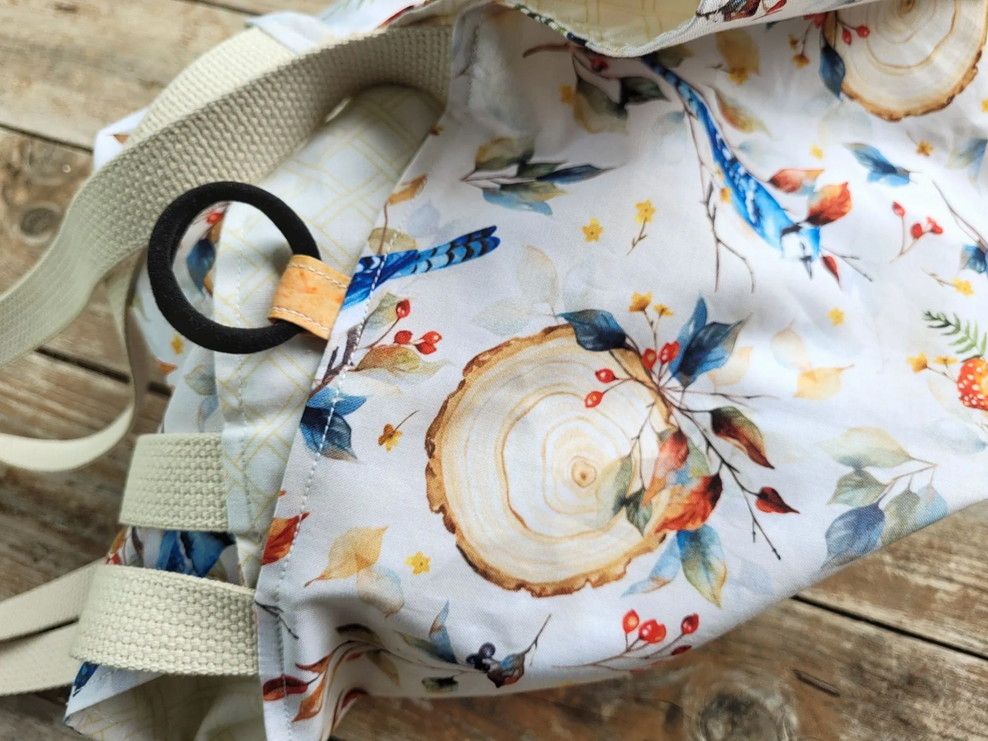 Basic Tote Bag, Reusable Compact Shopping Bag for your Purse with Woodland Blue Jay Birds