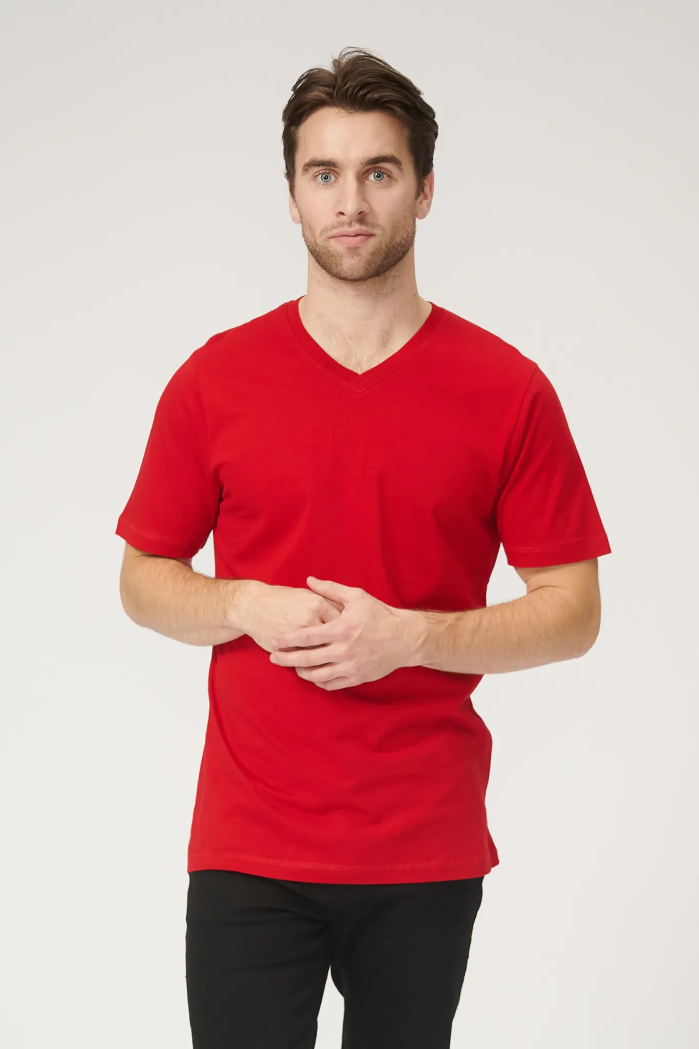 Basic V-neck t-shirt - Red