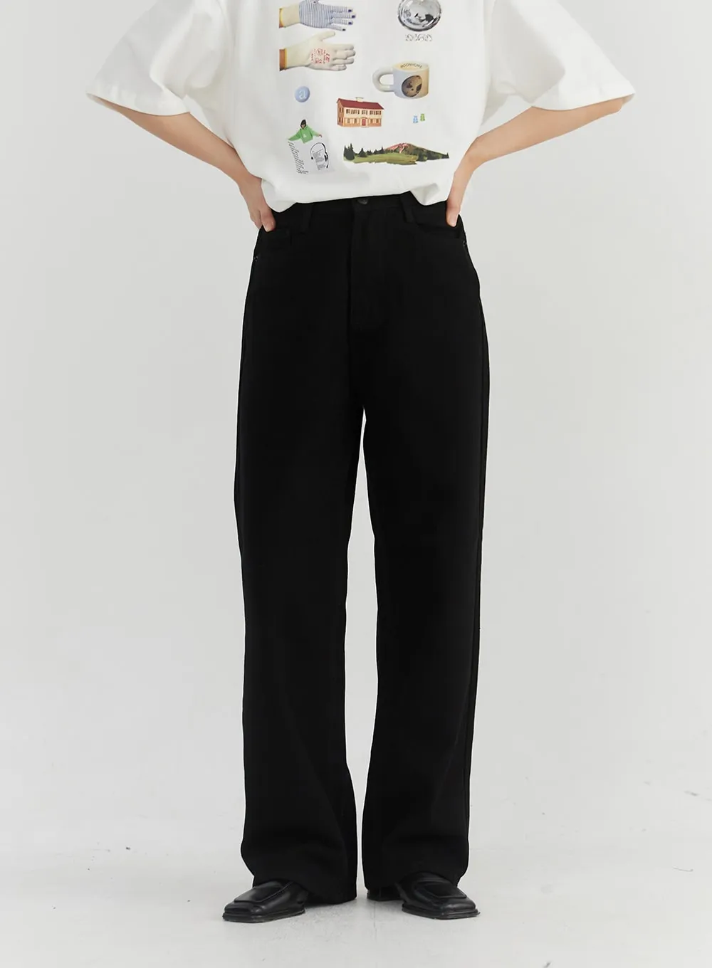 Basic Wide Leg Pants OO331