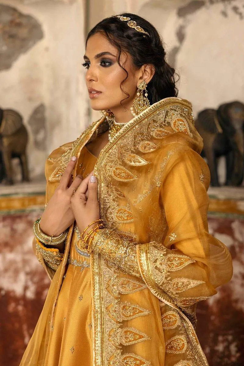 Basit Sipra - NAAZI - Silk & Organza - mustard yellow - 3 Piece