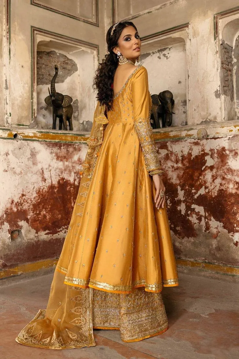 Basit Sipra - NAAZI - Silk & Organza - mustard yellow - 3 Piece