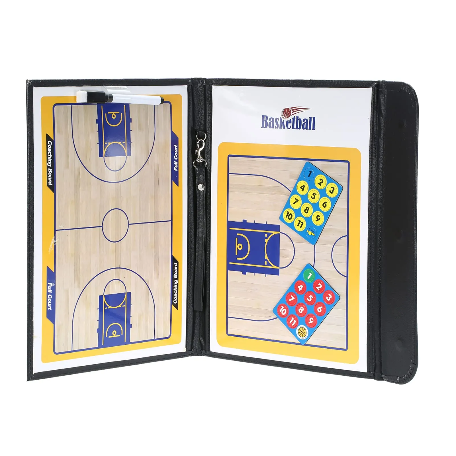 Basketball ES Magnetic Tactic d Foldable egy Clip d with a Write Wipe 2-in-1 Pen (Basketball)(BlackBasketball) -Layfoo