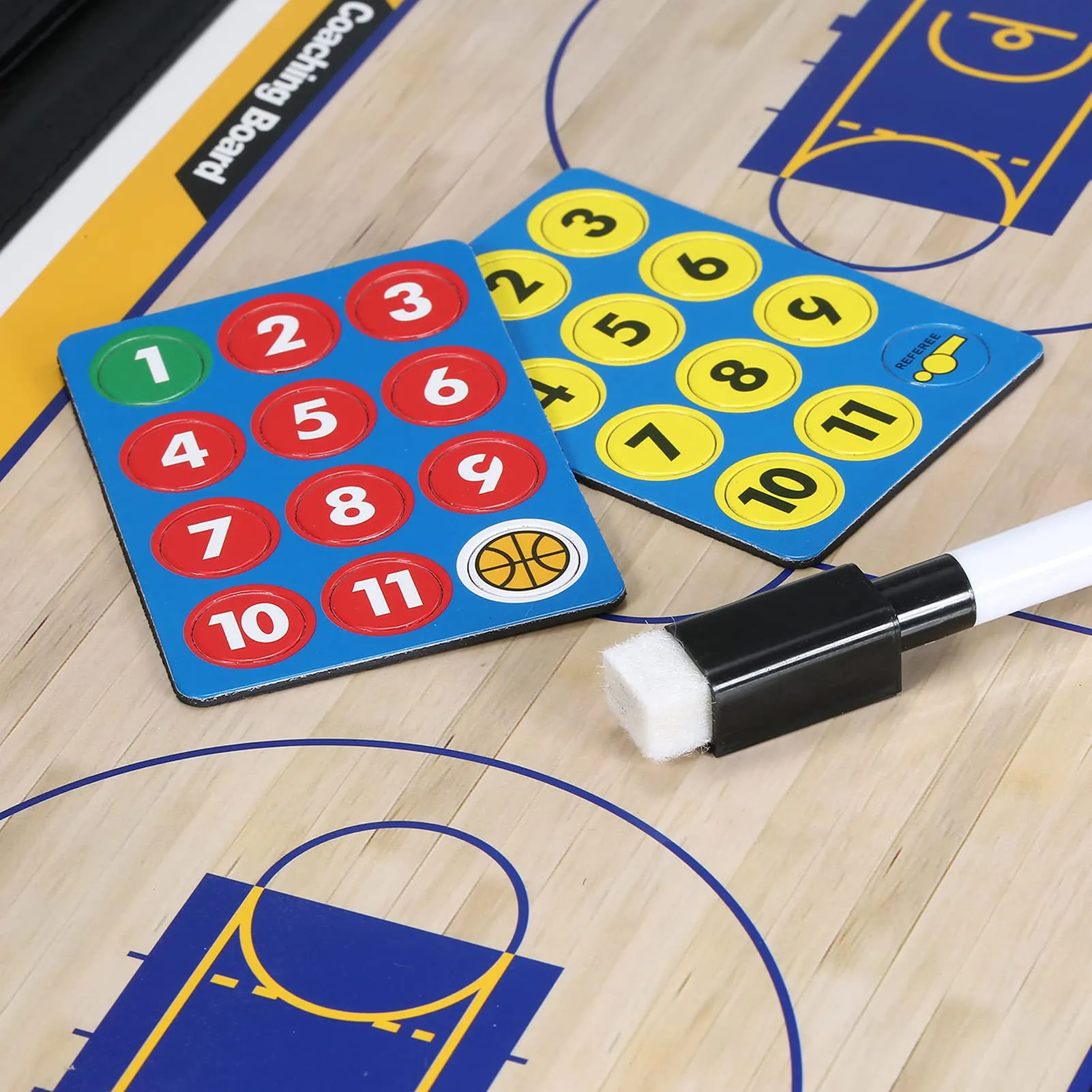 Basketball ES Magnetic Tactic d Foldable egy Clip d with a Write Wipe 2-in-1 Pen (Basketball)(BlackBasketball) -Layfoo