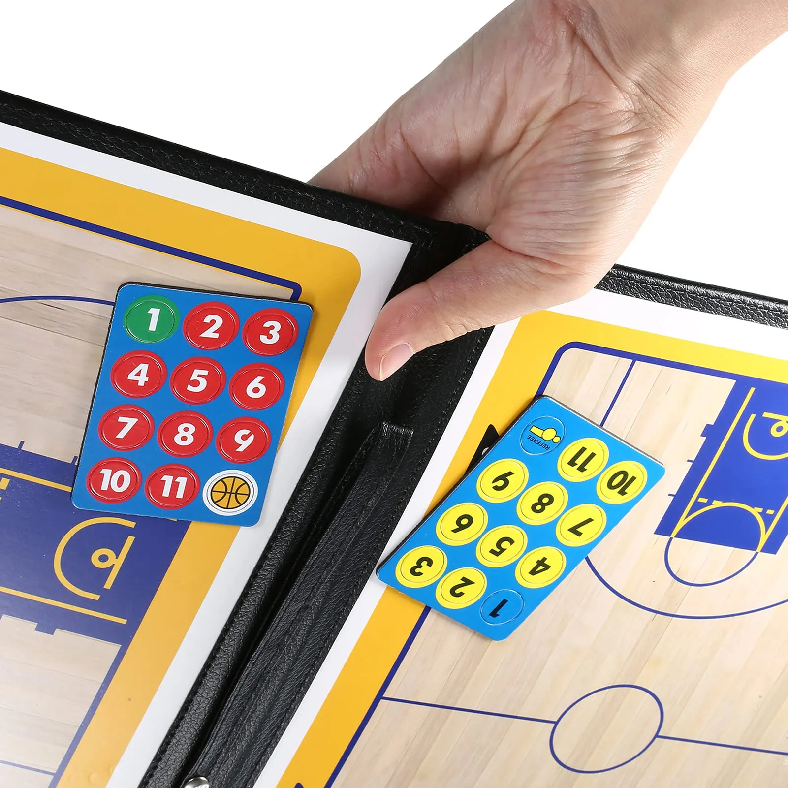 Basketball ES Magnetic Tactic d Foldable egy Clip d with a Write Wipe 2-in-1 Pen (Basketball)(BlackBasketball) -Layfoo