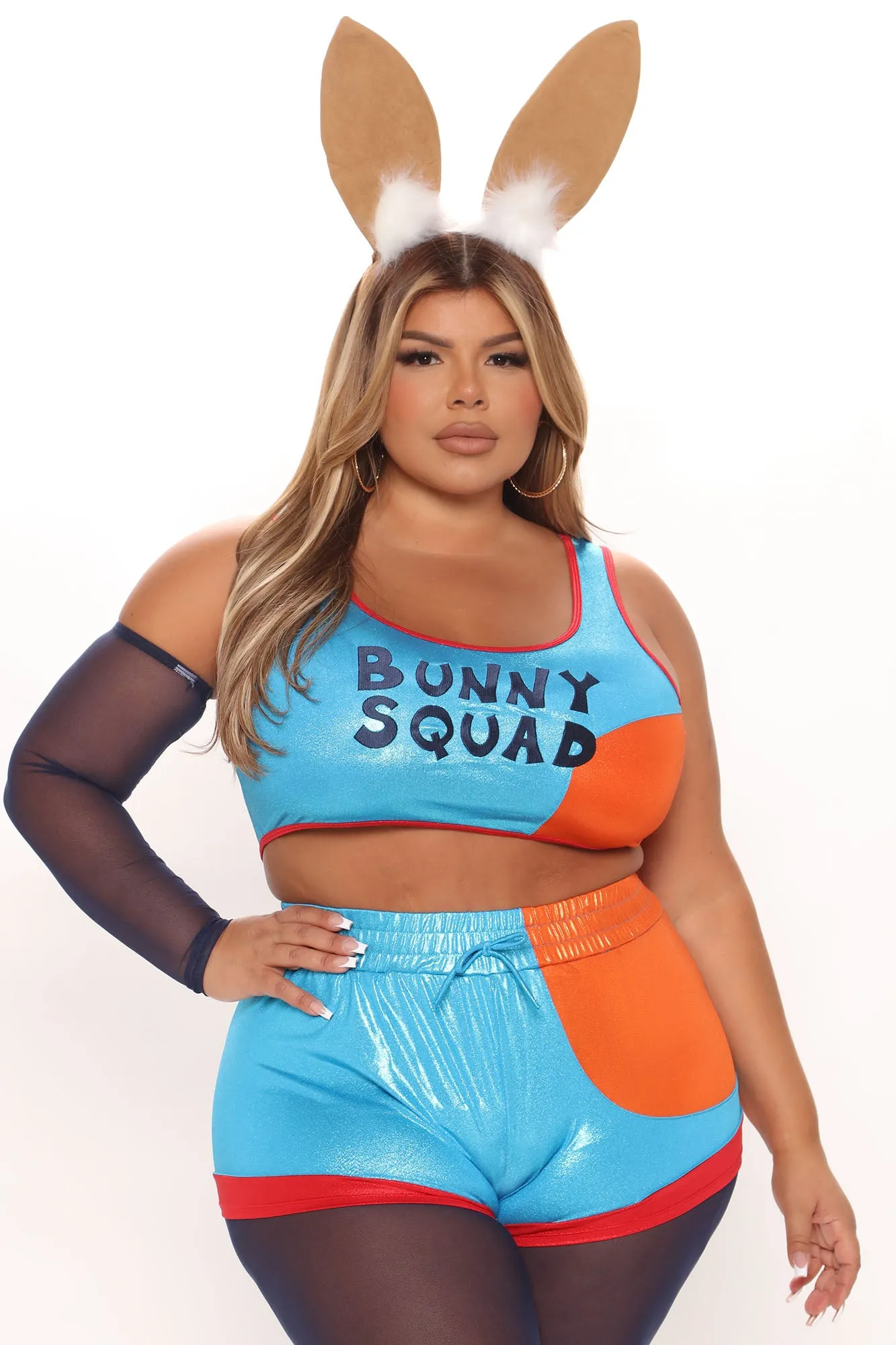 Basketball Hoop Bunny 5 Piece Costume Set - Blue/combo