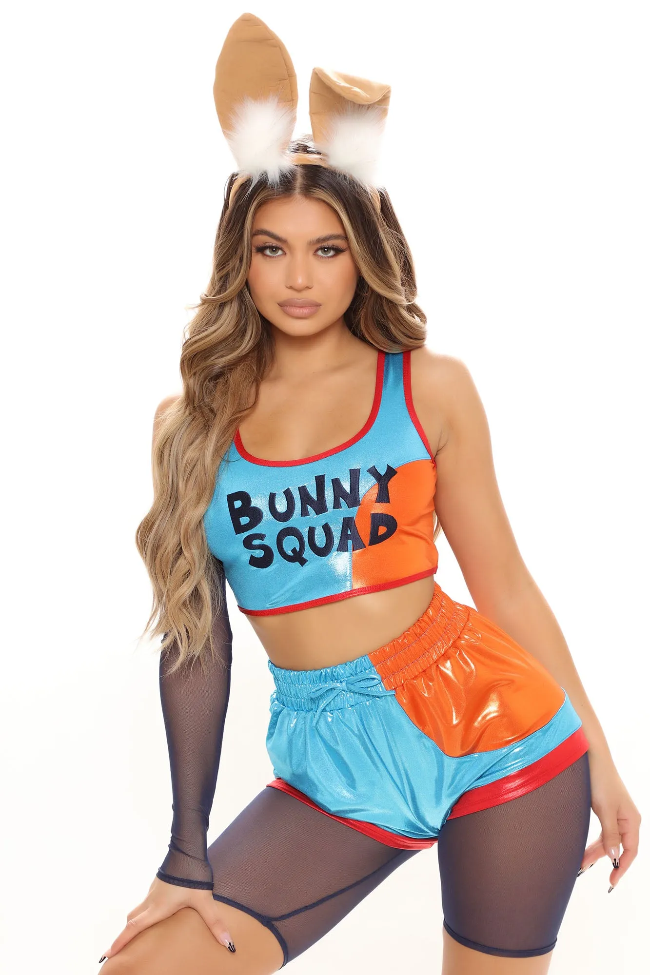 Basketball Hoop Bunny 5 Piece Costume Set - Blue/combo