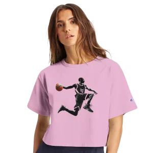 Basketball Player Mid-Air - Women's Cropped Heritage Crewneck T-Shirt | Champion T453W