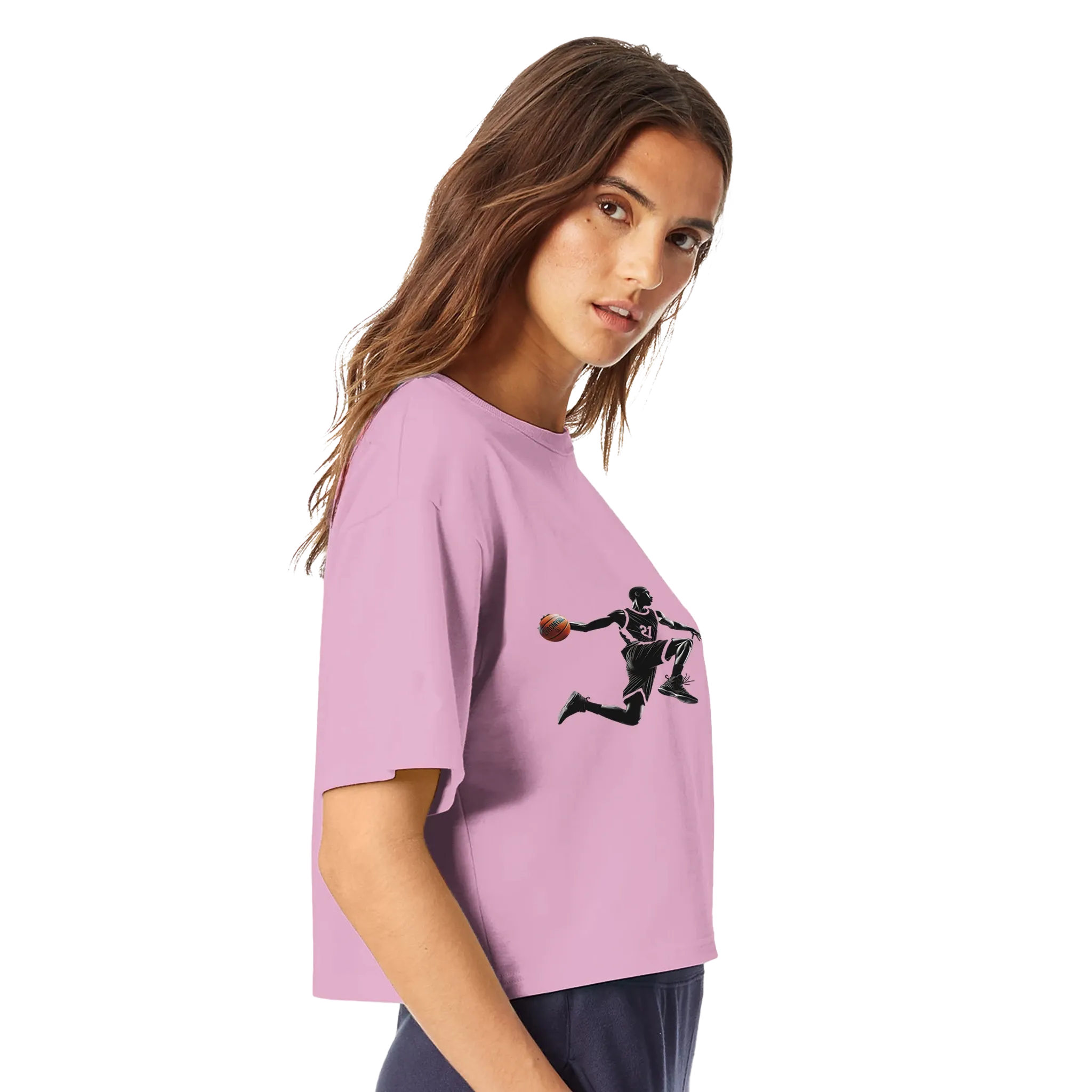 Basketball Player Mid-Air - Women's Cropped Heritage Crewneck T-Shirt | Champion T453W