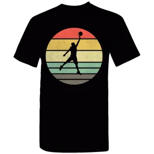 Basketball Retro Sunset Silhouette T-Shirt