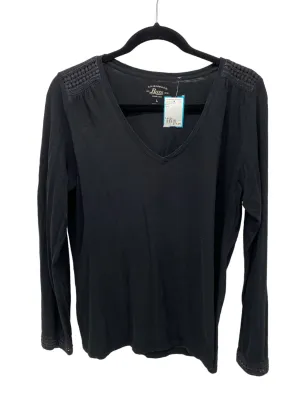 Bass Misses Size Large Black LS Blouse