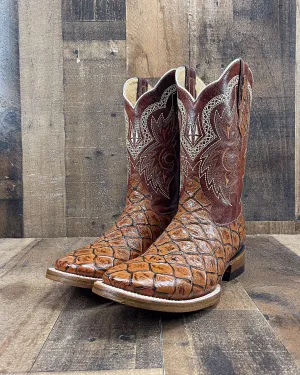 BASS "COGNAC" | MEN SQUARE TOE COWBOY BOOTS