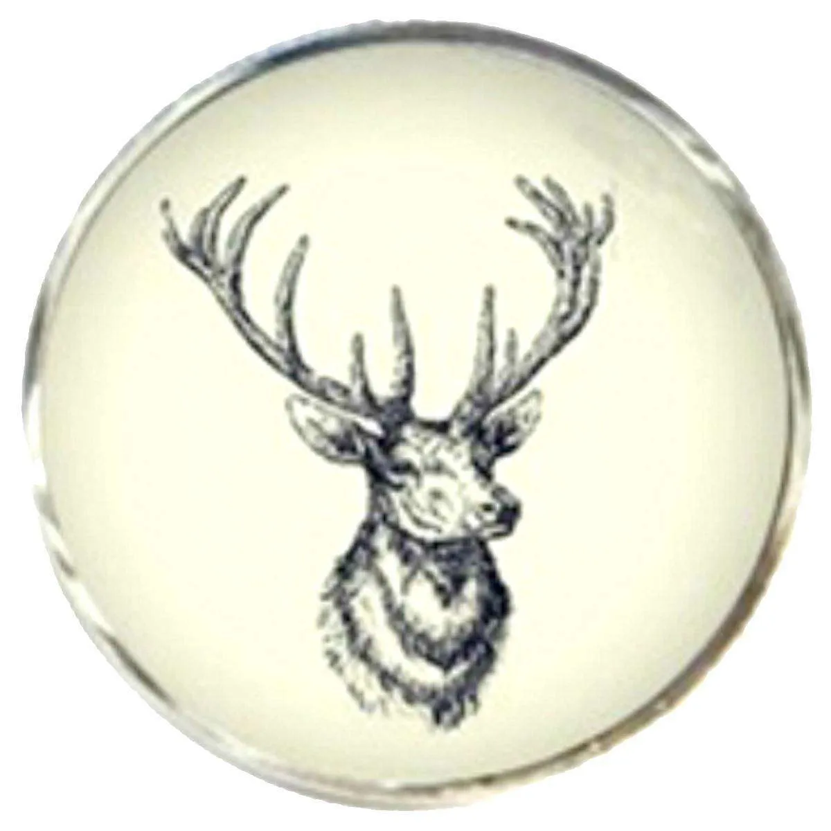 Bassin and Brown Stags Head Cufflinks - White/black