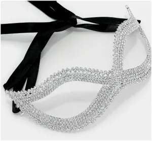 Bathia Classic Silver Cluster Mask | Crystal | Silver