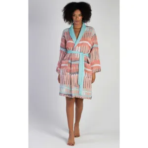 Bathrobe Kimono Turkish Towel Turquoise