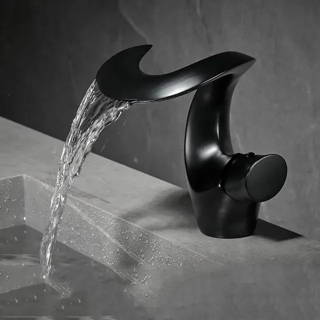 Bathroom Basin Faucet Creative Sink Mixer Tap Waterfall Basin Faucet