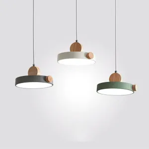 Batisse Minimalist Pendant Light in Metal and Wood