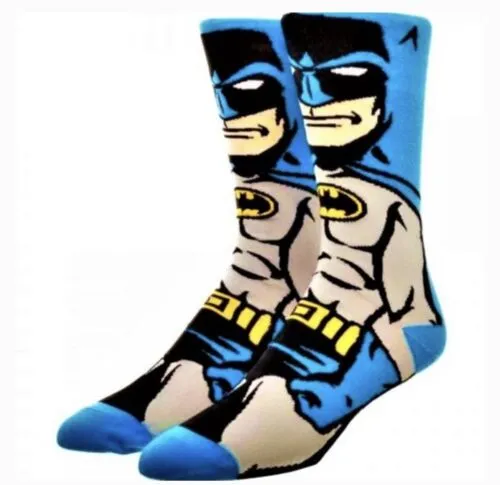 Batman Cartoon Socks, Fun Novelty Mens Crew Character Socks