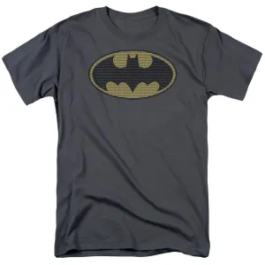 Batman Litle Logos Mens T Shirt Charcoal