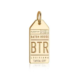 Baton Rouge Louisiana USA BTR  Luggage Tag Charm Solid Gold