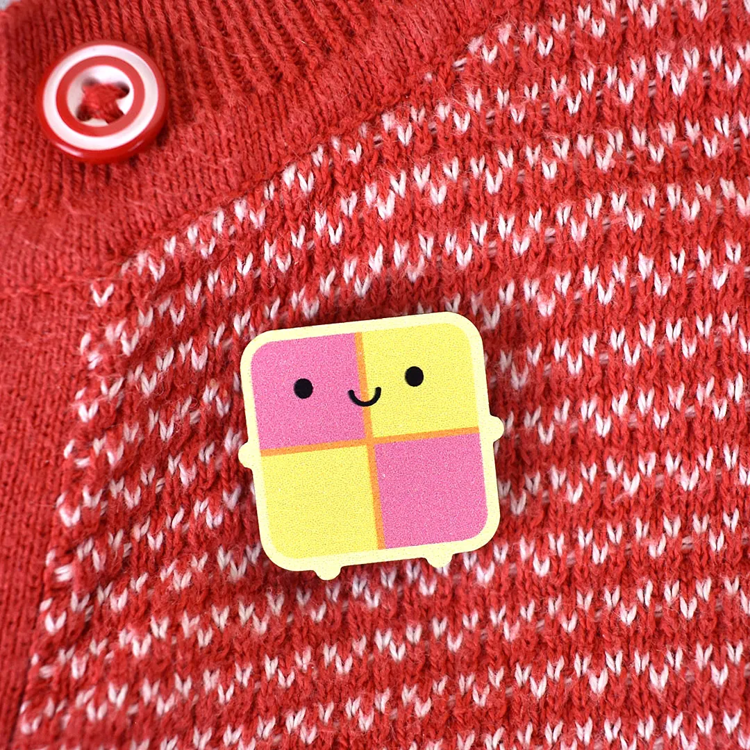 Battenberg Cake Kawaii Wooden Pin