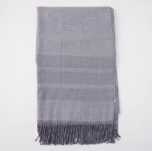 Battisti Gray Birdseye Wool Throw Blanket