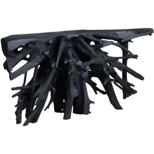 Batu Teak Root Console, Black