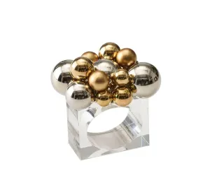 Bauble Napkin Ring in Gold & Silver, Set of 4