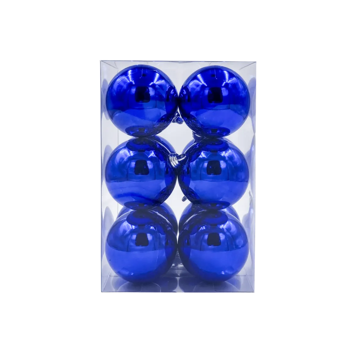 Bauble Shiny Blue 70mm - 12 Pack