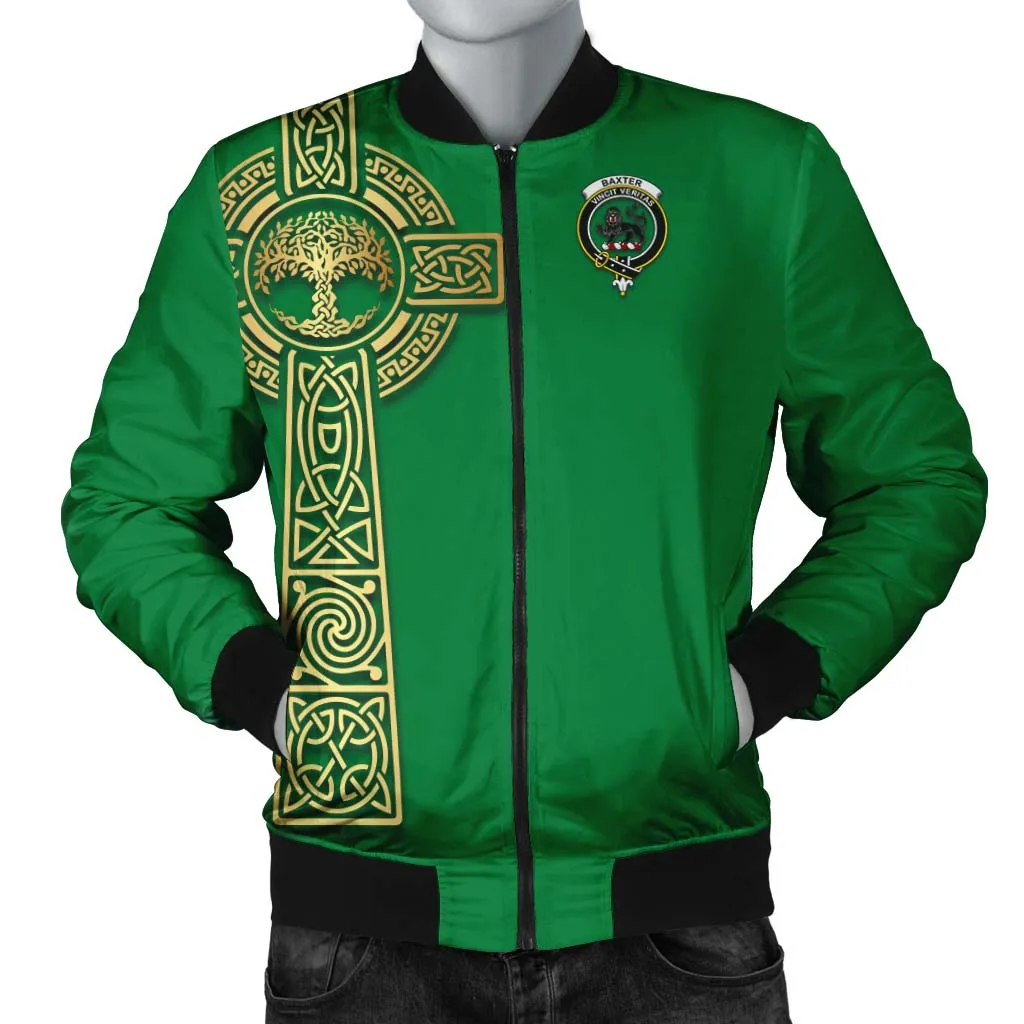 Baxter Clan Bomber Jacket with Golden Celtic Tree Of Life