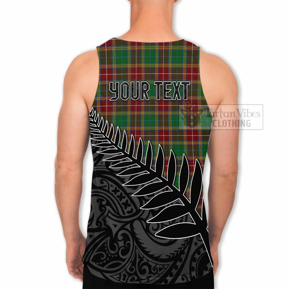 Baxter Crest Tartan Men's Tank Top with New Zealand Silver Fern Half Style