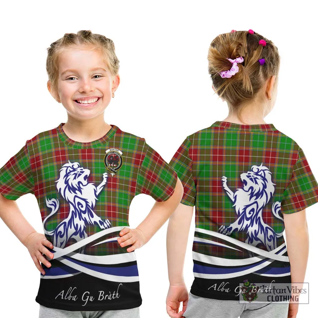 Baxter Modern Tartan Kid T-Shirt with Alba Gu Brath Regal Lion Emblem