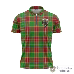 Baxter Modern Tartan Zipper Polo Shirt with Family Crest