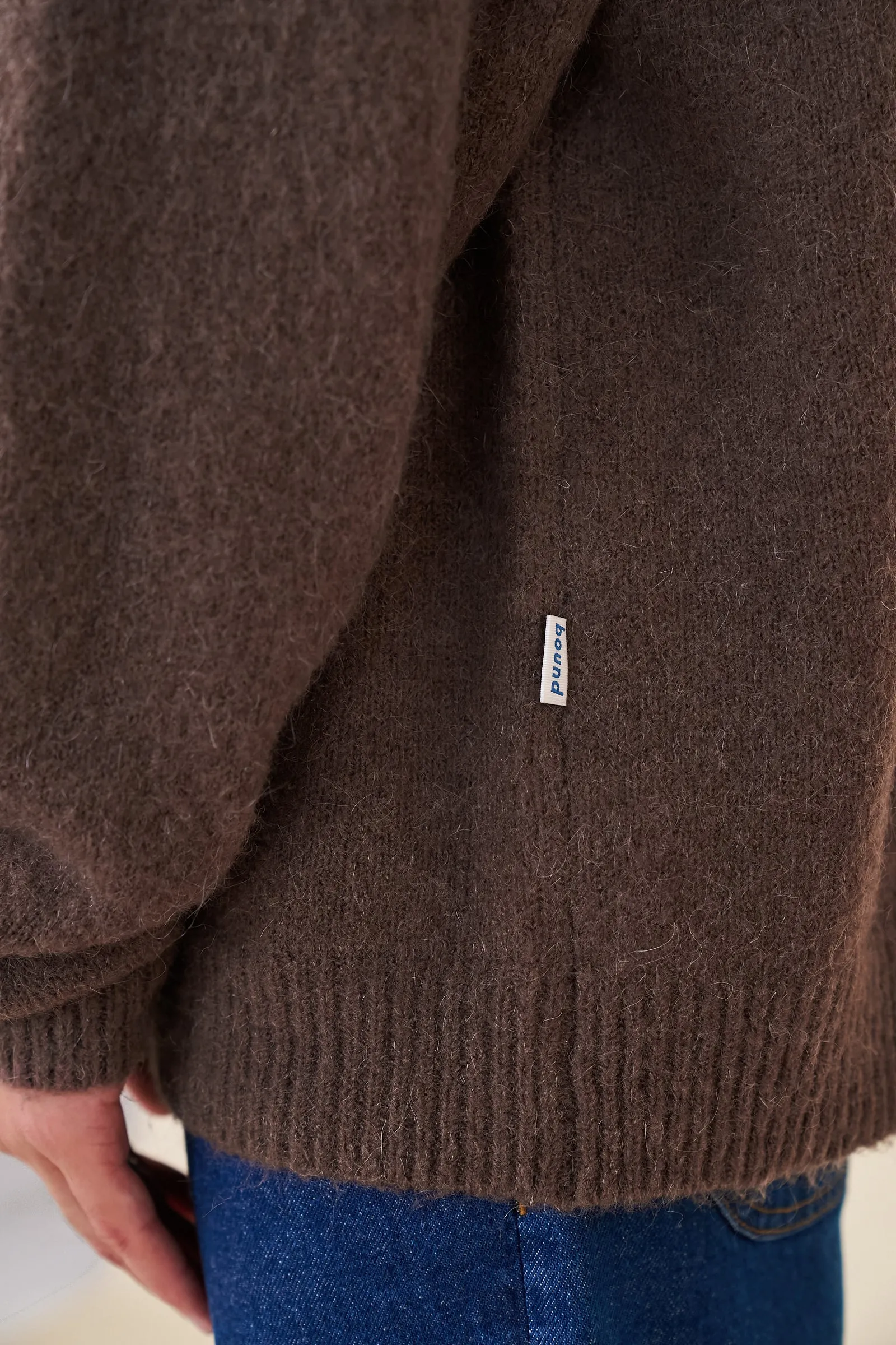 BAXTER MOHAIR BLEND SWEATER - WALNUT BROWN