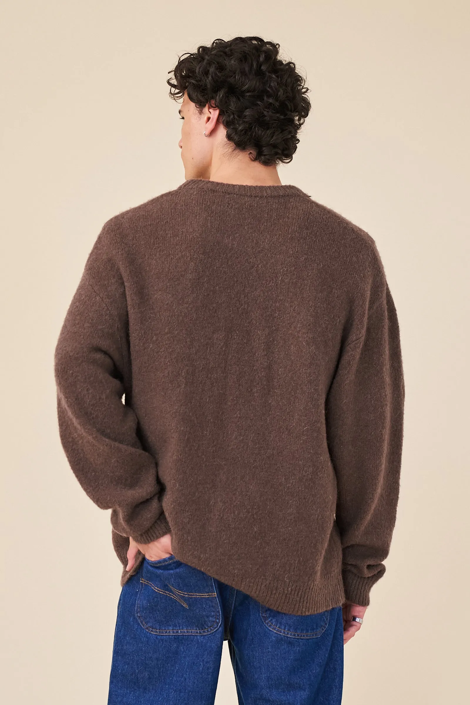 BAXTER MOHAIR BLEND SWEATER - WALNUT BROWN