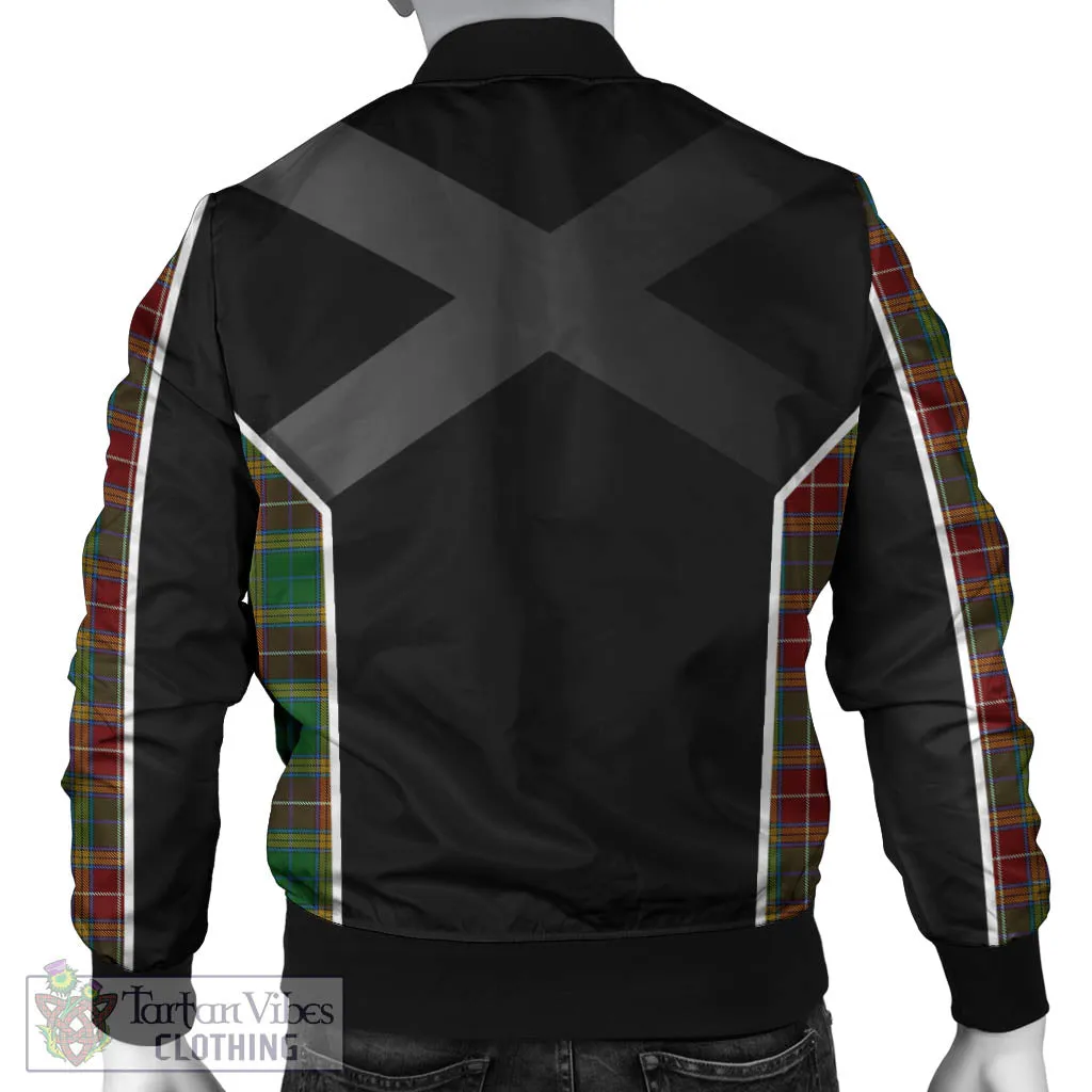 Baxter Tartan Bomber Jacket with Family Crest and Scottish Thistle Vibes Sport Style