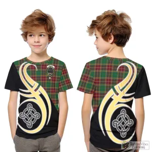 Baxter Tartan Kid T-Shirt with Family Crest and Celtic Symbol Style