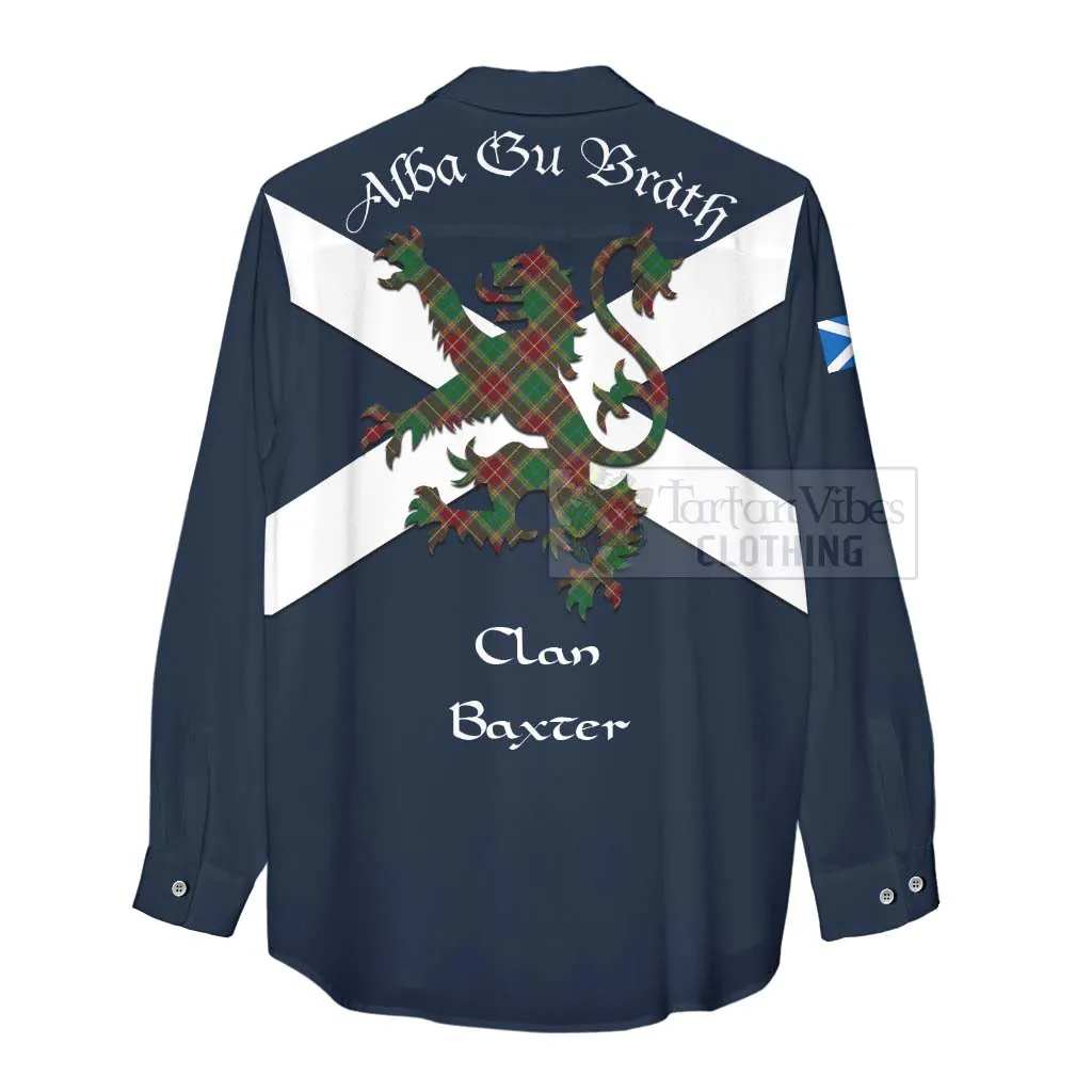 Baxter Tartan Lion Rampant Women's Casual Shirt Proudly Display Your Heritage with Alba Gu Brath and Clan Name