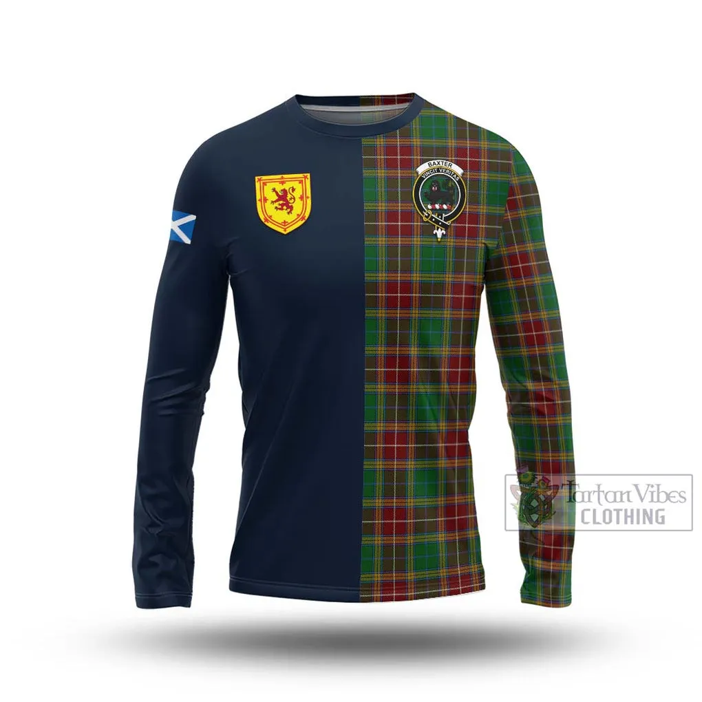 Baxter Tartan Long Sleeve T-Shirt Alba with Scottish Lion Royal Arm Half Style